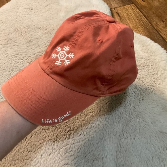 Life Is Good Accessories - Life Is Good Baseball Hat Snowflake‎ Orange Adjustable Cap Stapback